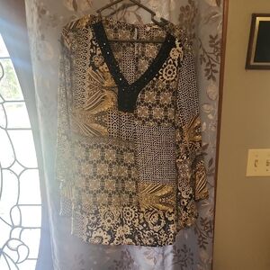 Chic Black and Gold Women's Blouse